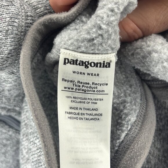 Patagonia Women’s Gray Quarter Zip Fleece Pullover Recycled Polyester Size M - Picture 5 of 7